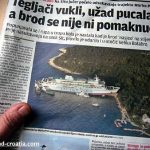 Ferry Marko Polo Stranded on the Island near Sibenik, Croatia