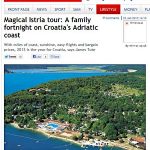 Magical Istria Tour article in todays Mirror
