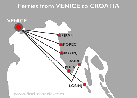 Ferries from Venice to Croatia